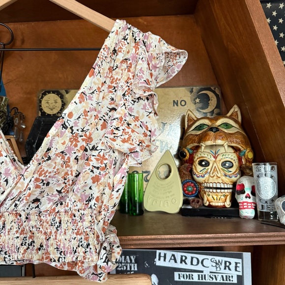 Free People - Pretty Daze Ivory Floral Print Two-Piece Dress - size medium - Picture 6 of 13